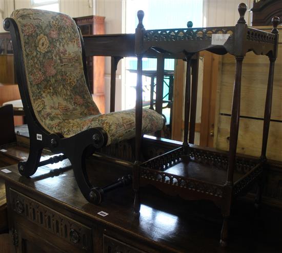 Nursing chair & pierced galleried display stand